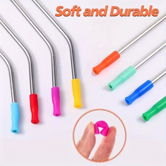 19 PC SET Stainless Steel Straws Cleaning Tools Straw Tips Storage Bag NWT - Picture 8 of 8